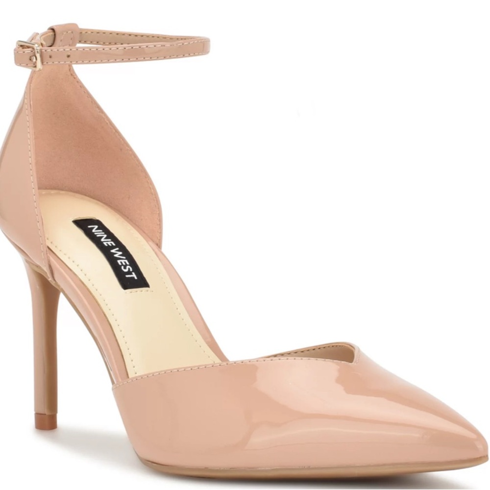 Nine West NIB Greece3 Patent Ankle Strap Heels, Size 10